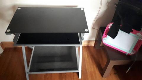 Wanted Black glass Computer desk on wheels Cheap