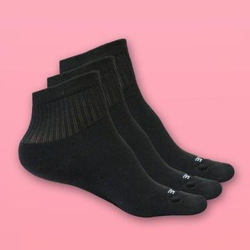 SockOye Womens Diabetic Black Crew Socks Pack of 3 size 9-11,10-13 Black Colour