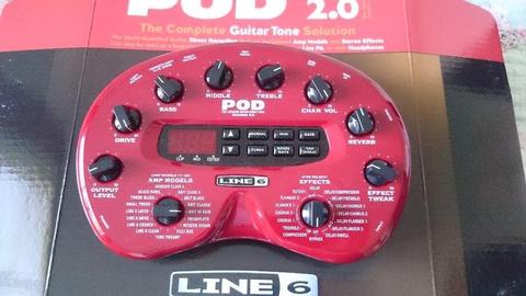 Line 6 POD 2 in original box, amp modeller and guitar effects, direct recording and silent practice