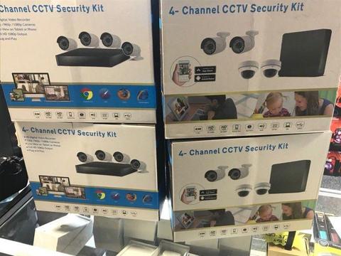 4 Channel CCTV Kits, HD Digital Video Recorder 720 / 960 / 1080 Cameras Live View On Tablet & Phone