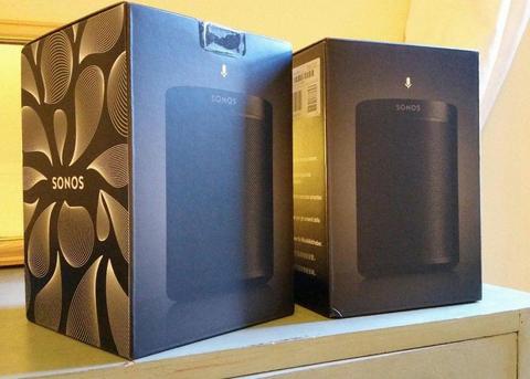 Brand new pair of Sonos One with Alexa voice control in black