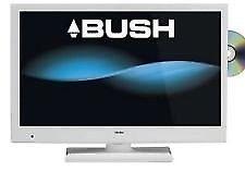 22” bush white led dvd tv freeview hdmi & USB ports 8month old with remote can deliver