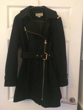 Michael kors black biker style coat