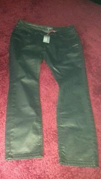 Leather look M&S jeans
