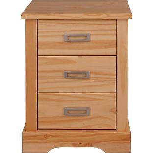 Mendoza 3 Drawer Bedside Chest - Pine Effect