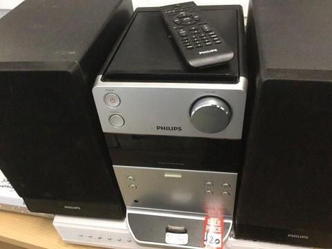 Philips micro hifi stereo , iPod dock, cd player