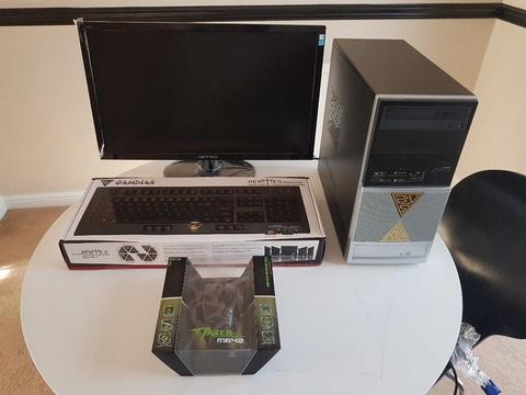 complete asus home or office pc i3 3.4ghz, 6gb, 500gb, 210 graphics 24in monitor new gaming kb+mouse