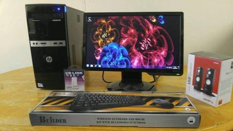 HP Business Home Student PC Desktop Tower & Benq Wide Screen 19 inch Monitor
