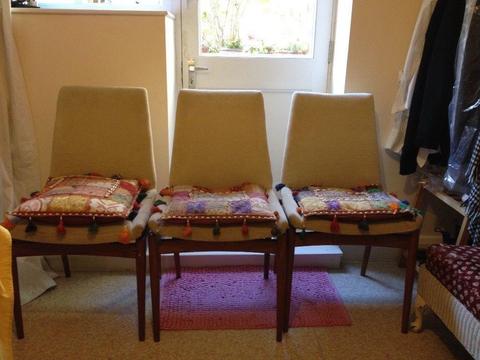 Three dinning chairs 1960's much collected
