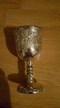 Old silver plate wine goblet