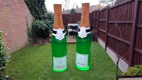 x2 6ft inflatable champagne bottles/ party/ celebrations
