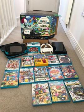Wii U with box, 13 games and accessories