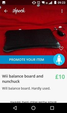 Wii balance board and nunchuck