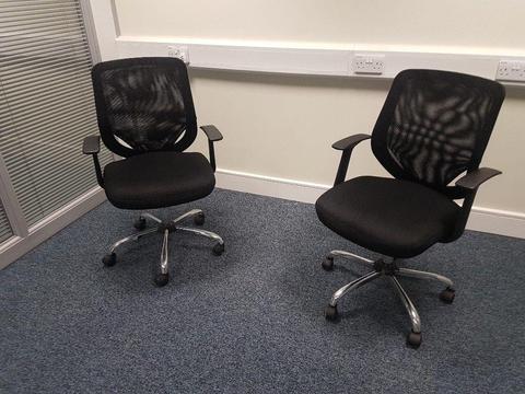 black office chairs with armrests