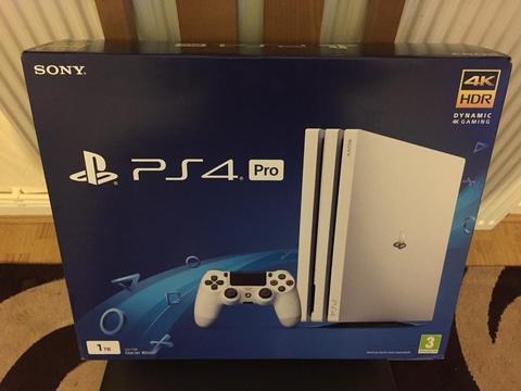 SONY PLAYSTATION 4 PRO CONSOLE 1X GAME - BRAND NEW AND SEALED PS4 - WHITE