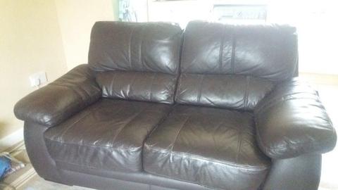 Brown leather 3 piece suite for sale