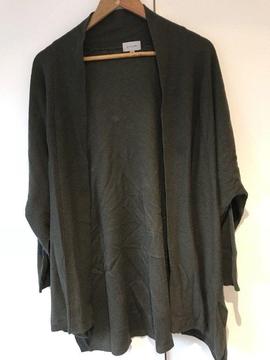 Jigsaw Khaki Green A Line Cardigan Jumper Top M/L