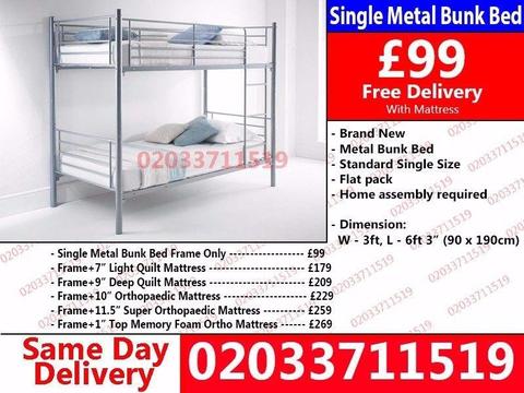 BRAND NEW BUNK BED Available SINGLE AND DOUBLE SIZE AND MATTRESS ALSO Available Chattanooga