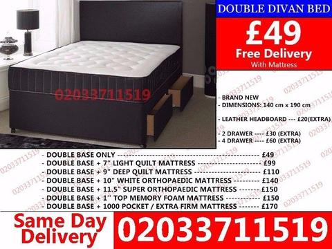 BRAND NEW SMALL DOUBLE DIVAN BED WITH MATTRESS Panama City