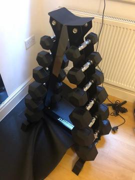 Dumbbell hex weight set