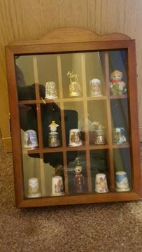 Thimble collection and 2 display cases