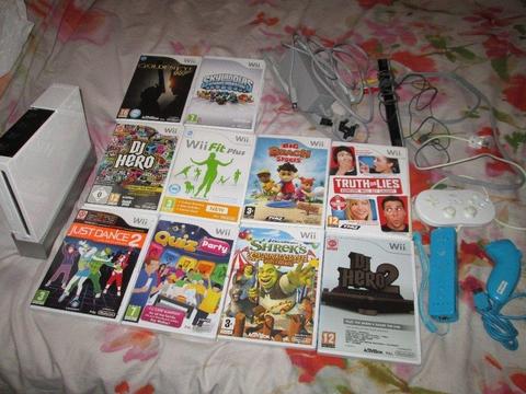 wii console bundle,20 games,wii remote,wii controller,nunchuck