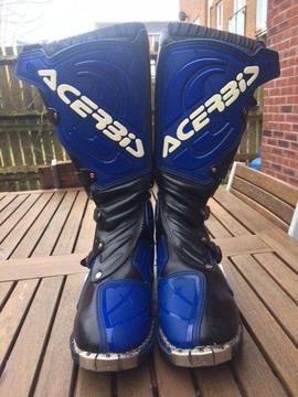 Acerbis motocross motorcycle boots size 45, UK 10.5, Excellent barely used condition