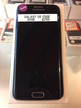 Samsung s6 edge, 32gb, unlocked, black