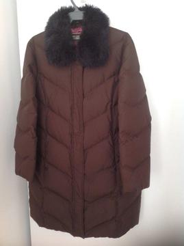 Brown Per Una padded winter coat size Large
