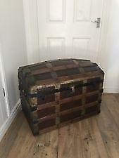 Large Antique wooden chest to swap for metal tool chest