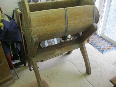 *RARE* ANTIQUE TALL WOODEN 'BUTTER CHURN' ON DETACHABLE STAND. VIEWING/DELIVERY AVAILABLE