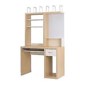 ikea desk with file storage, drawer and shelving