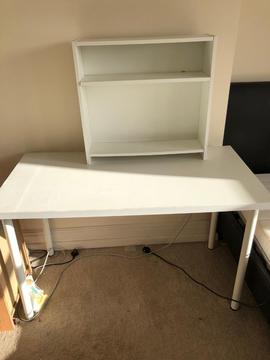Ikea desk with book with shelves