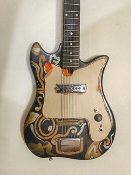1960s TEISCO Vintage DEL REY ET-200 Tulip GUITAR (fully working but best FOR PARTS, project)