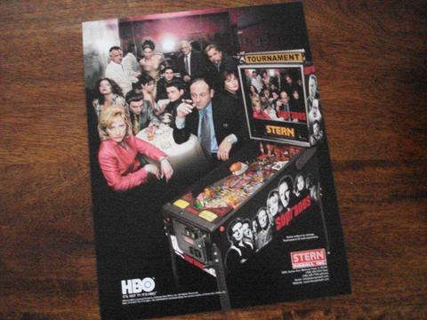 SOPRANOS Pinball Flyer - Original double sided - Mint condition