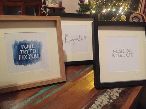 Typography Quotes in Frames £5 Wall Art