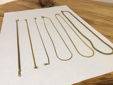 Job lot of gold toned chains