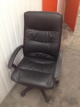 Black Leather Effect Office Chair