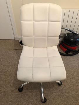 Staples cream /white leather look desk chair