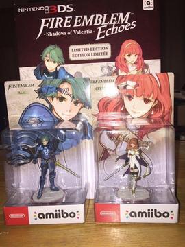 Fire Emblem Amiibo Figures - Alm and Celcia Mint Condition unopened with Collectors box