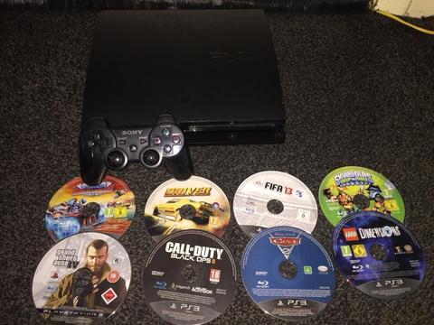 PS3 slim 160gb with 8 games