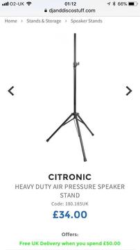 Citronic Heavy Duty Air Pressure Speaker Stands (Pair)
