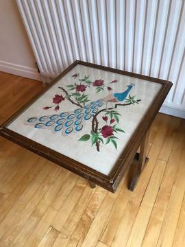 Antique Embroidered Fire Screen/Guard