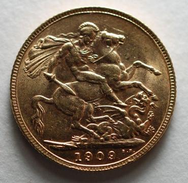 Gold Half Sovereign Coin