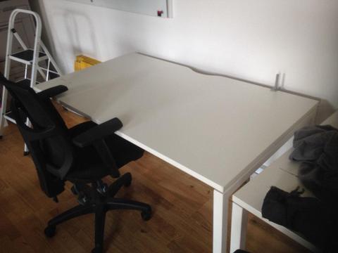 office rectangle desk white with divider