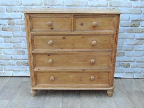 Welsh Pine Strong wooden chest on bun feet Waxed (Delivery)