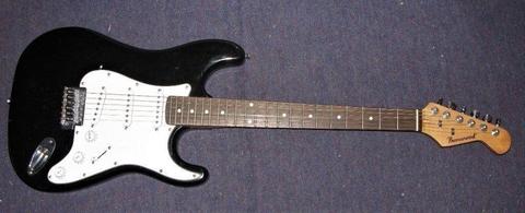 Burswood Black Stratocaster Strat Electric Guitar