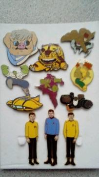 Star Trek and Marvel Comic Vintage Character Enamel Badges