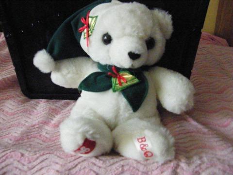 Teddy Bear. Special white Christmas bear 1996