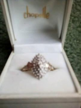 9ct ,gold half carat diamond ring size p